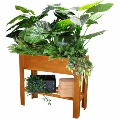 JardiniÂre Surelevee GreenBOX Light JardiniÂre En Bois Massif De Châ€°taignier 70x83x34,5 Cm WAGNER