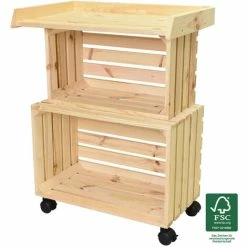 Table Plantes Mobile En Bois Massif Nature 80x60x40 Cm Table Fleurs Escalier Fleurs WAGNER -SCHELLENBERG Soldes 2022 40191769 3