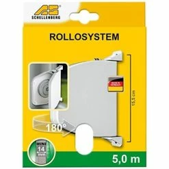 SCHELLENBERG 50157 MINI ENROULEUR À VISSER AVEC SANGLE ORIENTABLE POUR MONTAGE SUR MUR BLANC